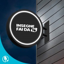 Banner rotondo luminoso a led dibond composito