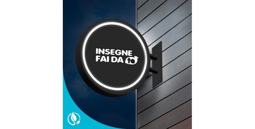 Banner rotondo luminoso a led dibond composito