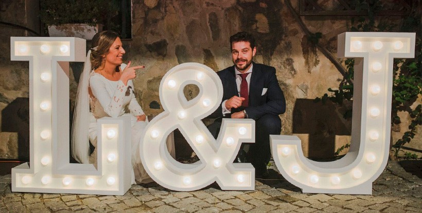 Lettere Giganti Luminose per Matrimonio
