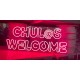 scritte neon con contorno luminoso
