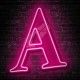 scritte neon con contorno luminoso