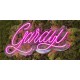 scritte neon con contorno luminoso
