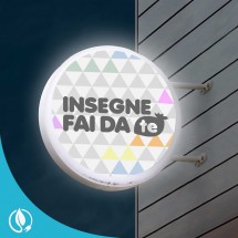 Insegna a Bandiera Luminosa Rotonda Economica