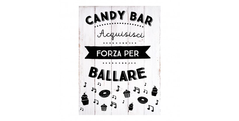 Cartel Boda Candy Bar Blanco