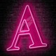 scritte neon con contorno luminoso