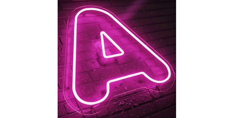 scritte neon con contorno luminoso
