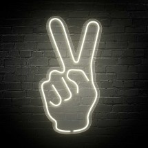 Neón Mano Victoria y Paz
