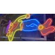 scritte neon con contorno luminoso