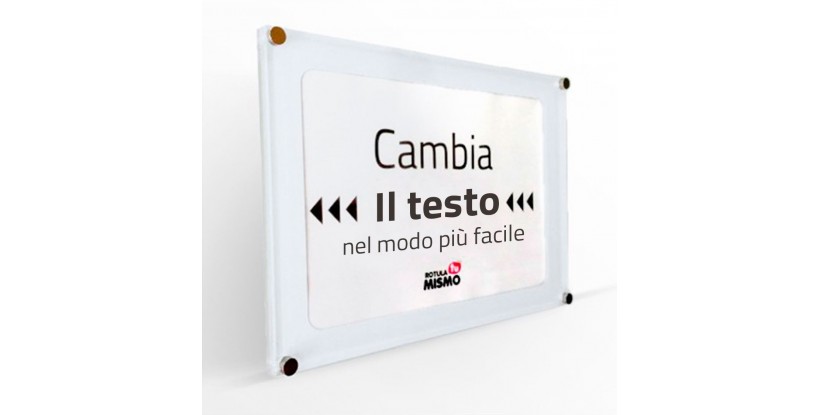 Targa in Plexiglass con Testo Intercambiabile