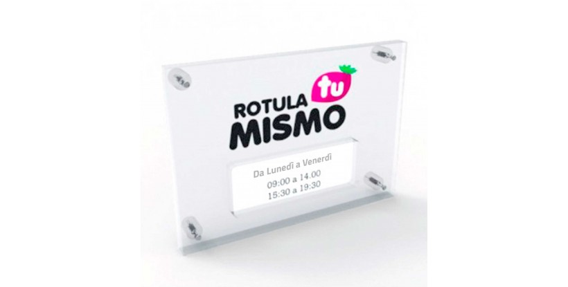 Targa in Plexiglass per Orario