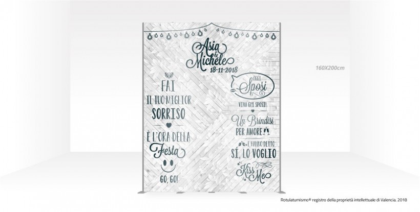 Photo Booth Legno Chiaro Fiori