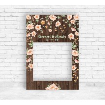 Cornice in Legno con Fiori per Photo Booth