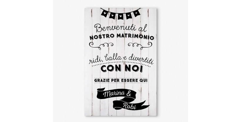 Cartello Benvenuti al Matrimonio