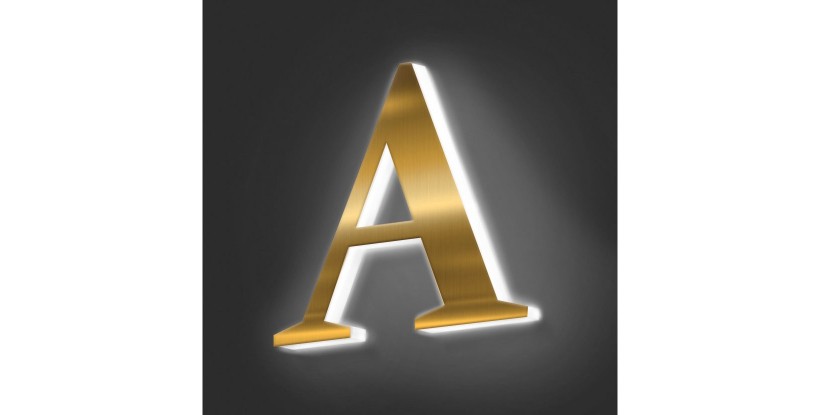 Lettere Scatolate in Ottone con Plexiglass Luminoso Luce