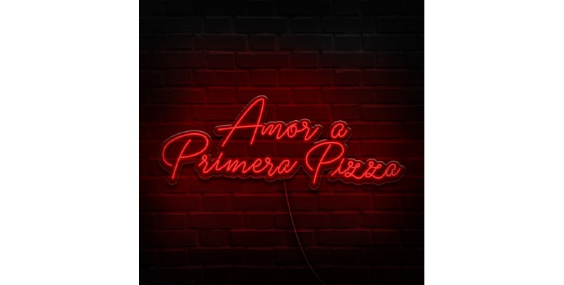 Neón 'Amor a primera pizza'